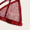 Kvinnor Sexiga Mesh Bodysuits Bronzing Stars Transparent Underkläder Sleepwear Bandage Baklösa 2 stycken Set Kvinnliga Overaller Underkläder Kvinnors Hoppa