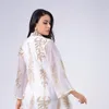 Ethnic Clothing Lastest Muslim Dress For Women Middle East Golden Sequin Embroidered Yarn Female Dubai Arab Eid Kimono Abayas Robe