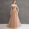 Party Dresses Fashion Noble Boat Neck Evening 2022 Lace Embroidery Long Dress The Bride Sexy Backless Prom Gown