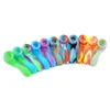 Smoking pipe hand pipes spoon shape silicone oil rigs dab rig free glass bowl heat resistant portable