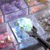 6 Siatki Opal Nail Flake Glitter Proszek Crystal Edelweiss Spolaryzowany Wysokiej połowy ryby Wagi błyszczące Manicure Dekoracja Nails Szkło Szkło Narzędzia