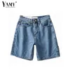 Sommar shorts för kvinnor vintage svart denim blå jeans plus storlek koreanska kort feminino 210724