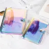 Anteckningar 2st A5 / A6 Laser Transparent Notebook Planner Organizer Papper Inre Page Ring Binder Dagbok Journal Notebook1