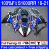 Fairings Injection Mold OEM For BMW S-1000 S 1000 RR S 1000RR S1000 RR Bodywork 3No.0 S-1000RR S1000RR 19 20 21 S1000-RR 2019 2020 2021 100% Fit Bodys Kit Black Factory Blue