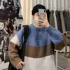 Pull Hommes Streetwear Hip Hop Automne Pull Spandex O-cou Oversize Couple Couture Homme Tops Vintage Knittwear Chandails 211008