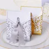 10pcs Wrap Creative Golden Silver Ribbon Favores de boda Regalo de fiesta Candy Paper Box Bolsas de galletas Suministros de eventos 651 R2