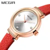 ساعة Wristwatches Megir Fashion Women تشاهد Small Quartz Ladies Watch Womem Clock Damen Uhren Montres Femme Drop