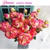 Champagne sky blue Rosa Decoration Artificial Silk Flowers Leaves 3 heads Long Roses Stem Rose Wedding Party Home Decorative