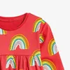 Spring Autumn Kids Dresses For Girls Princess Girl Long Sleeve Rainbow 2-7Yrs 210521