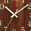 12-calowy Luminous Wall Clock Wood Silent Light W Dark Nordic Fashion Nordic Fashion Non tyking z Night Light 220115