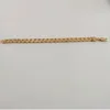 18CT gul fast guldfinish Miami Curb Cuban Link Chain Mens Armband äkta chunky smycken 8 3inch Heavy215a