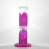 Прямые Perc Glass Bongs 3D вручную окрашенные линии дифференцированные сдачные кальяны Установки для кальянов Установки водные трубы 18 мм с шаром свечение в темноте