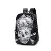 fashion men and women backpack 3D skull head rivet backpack stylish travel bag