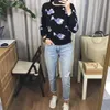 Jesień zima kreskówka dzianiny kobiety swetry swetry z długim rękawem sweter Slim pull femme super Sueter mujer C-244 210922