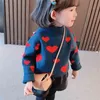 子供服女の子ニットプルオーバーセーター秋と冬の長袖タートルネックトップ外部スタイルの赤ちゃんP4475 210622