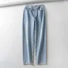 Vintage alta cintura cintura mamãe jeans retro jeans rasgado para mulheres namorado denim calças high street longa calças azul preto 210616