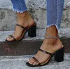 PVCの女性のポンプチャンキーハイヒールチャウサークリア透明夏のサンダルスリッパ靴女性Zapatos Mujer Sapato x0526