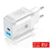 Caricabatterie doppio PD da 18 W Ricarica rapida Caricabatterie USB C QC 3.0 Spina US EU UK per iPhone 12 X Xs 8 e telefoni Samsung Android Xiaomi