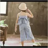 Ensembles Vêtements pour bébés Bébé Enfants Maternité Drop Livraison 2021 Costume pour enfants Vêtements pour enfants coréens Ensemble d'été Chemises dos nu et pantalon à jambes larges