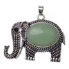 Elefante pedra preciosa jóias pingente banhado a prata bonito colar masculino e feminino simples 12pcs275S