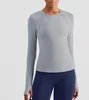 Yoga Clothes Women's Top Nude Breathable Tight Long Sleeve Sports Blouse Fitness Top