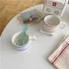 Cutelife Nordic INS Ceramic Letter Coffee Cup Mug Kitchen Tea Breakfast Drinkware Milk Cup White Cute Water Couple Gifts Mug Cup 210804