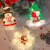 Santa Claus Snowflake Tree Strings Led Light Christmas Decoração Pendurado Luzes Para Ornamento Home Gift Xmas Newyear 2022 Navidad Decor 2021 D3.0