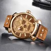 LMJLI - Benyar Nieuwe Creative Blue Skull Watch Mens Horloges Set Luxe Mode Lederen Quartz Polshorloge Klok Mannen Relogio Masculino