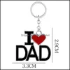 Porte-clés Bijoux Alliage d'émail I Love Mom Dad Papa Mama Heart Pendentif Keyrings Fathers Day Mothers Gifts Keychain Drop Delivery 2021 Qknrq