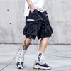 Kalça efungal hop diz uzunluğu cep yansıtıcı şerit yaz şortu erkek moda sokak kıyafeti gevşek jogger erkek kentsel 210713