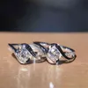 1Pc Gift Women Size 6-10 Couple Cubic Zirconia Fashion Jewelry Accessories White Sapphire Ring 925 Silver Rings Wedding Rings G1125