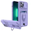 Étuis de protection de fenêtre de poussée de caméra coulissante de fente de carte magnétique pour iPhone 13 Pro Max 12 11 XR XS 8 Plus Samsung S22 Ultra A13 A12 A22 A32 A52 A72 A03S A02S A11 A31 A51 A71 A21S