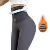 Vrouwen hoge taille winter houden warme legging sexy buit opheffing push up leggings voor fitness gym slanke sportkleding zwarte vrouwelijke broek 211014