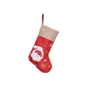 Cartoon Santa Claus Sock Linen Christmas Stocking Xmas Tree Ornaments Kid Candy Bag Festival Party Gift Decoration for Family SN5659