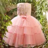 Baby Tutu Princess Dress for Girl Abiti natalizi per feste di compleanno di fiori formali 2 4 6 8 10 anni 210508