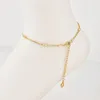 Anklets Сердце женские босиком вязание крючком сандалии ноги ноги на лодыжке браслеты для женщин ультрадно