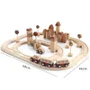 Jouets en bois créatifs pour enfants Train de piste forestière assemblé blocs de construction reconnaissance des panneaux de signalisation bébé jouets d'éducation précoce