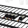 TopMax Rustic 40 Flaschen Küche Esszimmer Metallboden Freistehende Weinregaltisch mit Glashalter, 5-Tier-Weinflasche Organizer Regale Licht A34