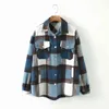 Mode Groene Plaid Jas Dames Winterjas Lange Mouwjassen en S Oversized 210521