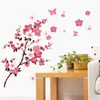 Peach blossom stickers fashion TV setting wall of the sitting room the bedroom window wall stickers 210420