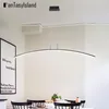 Pendant Lamps Modern Chandelier Lighting For Office Dining Living Room Kitchen Home Decor LED Hanging Light Black/White
