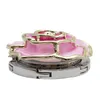 Gancho de metal rosa forma bolsa dobrável gancho portátil portátil mesa de rosa para saco criativo saco múltiplo gancho de mesa jje10575