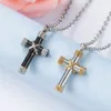 3pcs /lots Titanium steel Openable perfume bottle rope cross pendant necklace Pet urn box for men and women accessories T-65