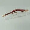 مصمم باقة الماس النظارات إطارات 3524012 مع معابد الخشب الأصلي للجنسين، الحجم: 56-36-18-135mm