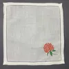 Ensemble de 12 Mouchoirs Pour Femme Blanc Pur Ramie Tissu Hankies Bordure Ajourée Brodé Floral Hanky 13 "x 13"