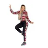 J2635 European and American women's Tracksuits spring new plaid print casual two-piece suit