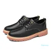 Botas de hombre de la marca Serene Dr Martins, zapatos de cuero negro informales de alta calidad para hombre, zapatos de seguridad de trabajo impermeables a la moda para hombre