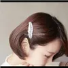 Clips & Barrettes Jewelry Drop Delivery 2021 Fashion Design Feather Leaf Hairpin With Clear Line Gold Or Sier Plated For Women Hair Clip Ghqt