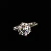 Klassieke Zes Claw Wedding Band Ring Luxe Sieraden Real 925 Sterling Zilver Ronde Cut White Topaz CZ Diamond Party Gemstones Moissanite Vrouwen Bridal Rings Set Gift