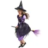Costume da strega di Halloween per bambine, scintillanti stelle d'argento, stampato, vestito cosplay di carnevale, con cappello a punta, bacchetta magica, vestiti Y0913